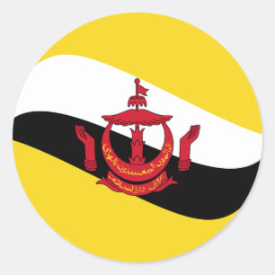 Adesivo Redondo Vinheta de Sinalizador de Brunei Fisheye