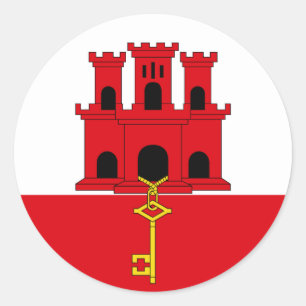 Adesivo Redondo Vinheta de Sinalizador de Gibraltar