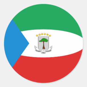 Adesivo Redondo Vinheta de Sinalizador de Pesca da Guiné Equatoria