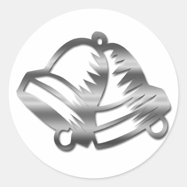 Adesivo Redondo Vinheta de Sinos de Casamento (Frente)