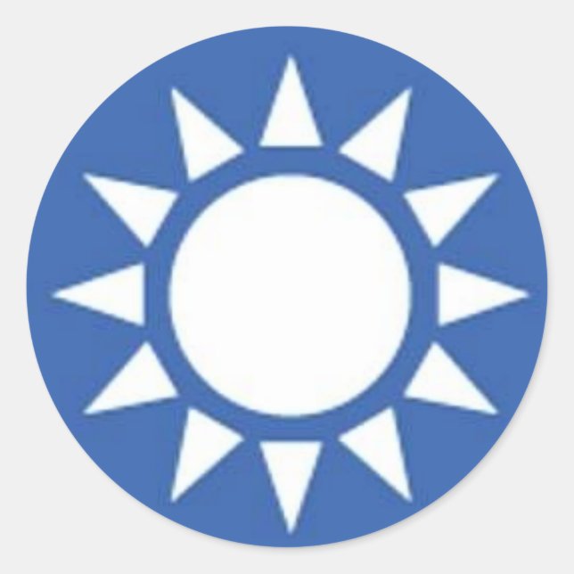 Adesivo Redondo Vinheta de Sol Branco (Frente)