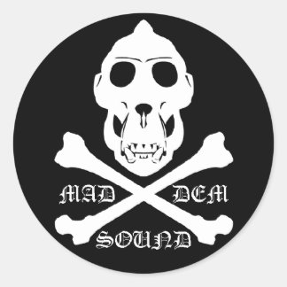 Adesivo Redondo Vinheta de som Mad Dem