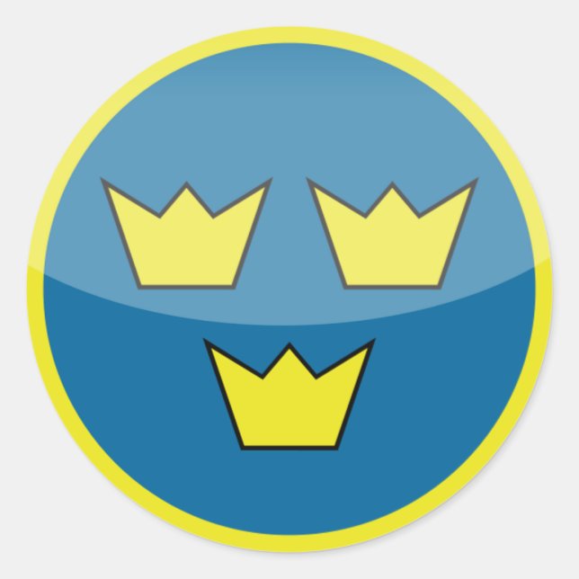 Adesivo Redondo Vinheta de suecia (Frente)