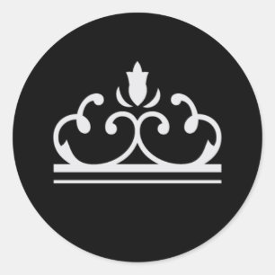 Adesivo Redondo Vinheta de Tale de Fada de Prata