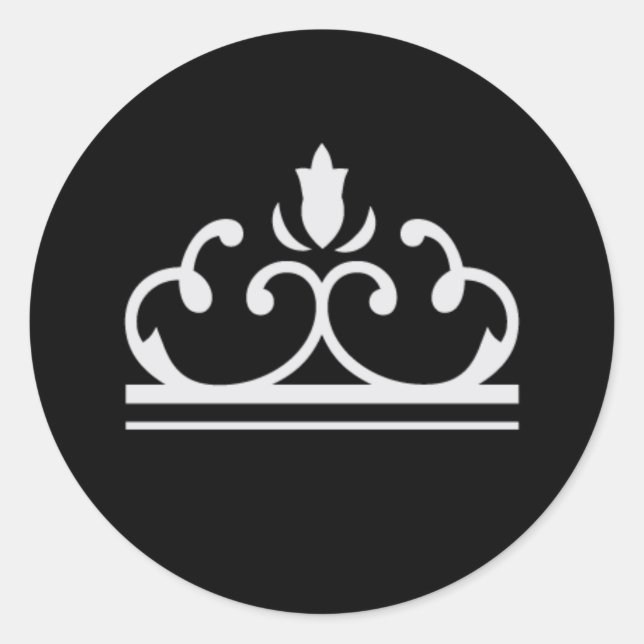 Adesivo Redondo Vinheta de Tale de Fada de Prata (Frente)