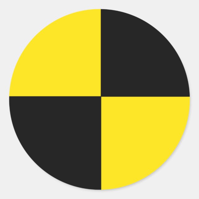 Adesivo Redondo Vinheta de teste de colisão (Frente)