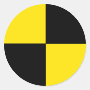 Adesivo Redondo Vinheta de teste de colisão