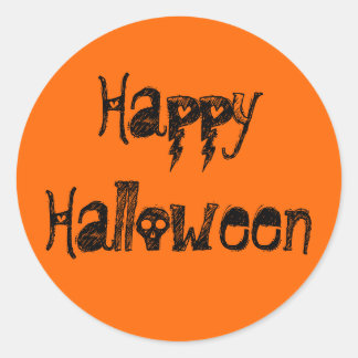 Adesivo Redondo Vinheta de Texto de Script Cura Feliz Halloween