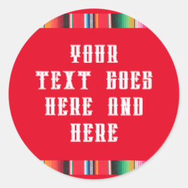 Adesivo Redondo Vinheta de texto de serpente de poncho mexicano