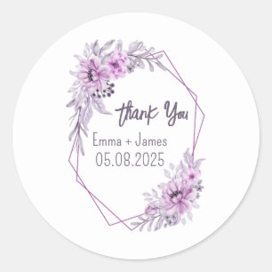 Adesivo Redondo Vinheta de Texto Personalizável Floral de Cores Aq