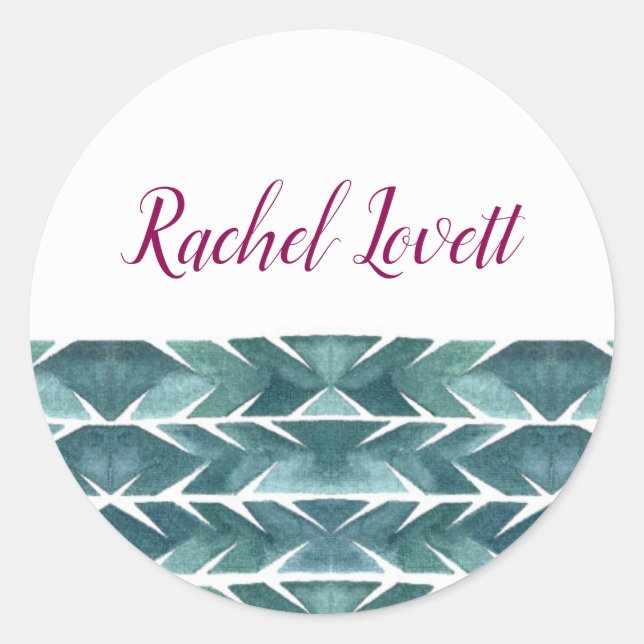 Adesivo Redondo Vinheta de Textura de Cactus Verde (Frente)