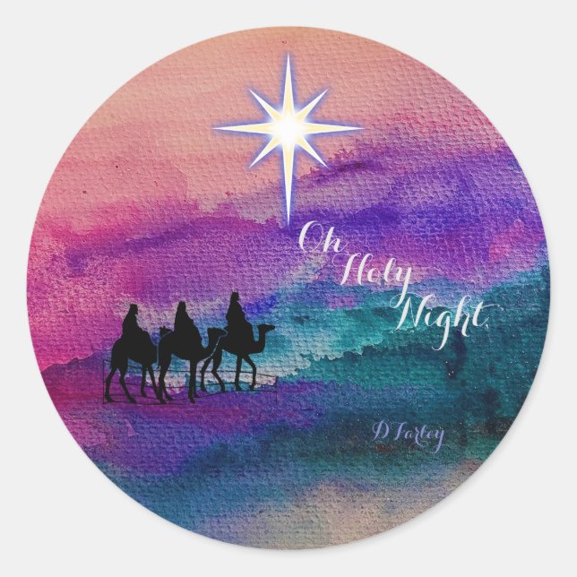 Adesivo Redondo Vinheta de três Kings (Frente)