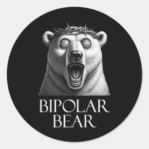 Adesivo Redondo Vinheta de Urso Bipolar1