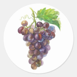 Adesivo Redondo Vinheta de uvas