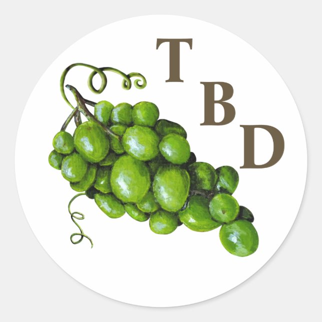 Adesivo Redondo Vinheta de Uvas (Frente)