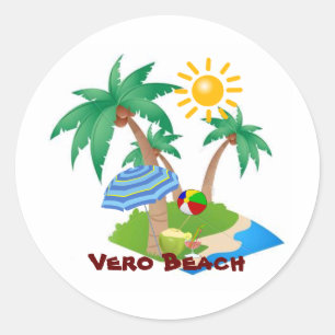 Adesivo Redondo Vinheta de Vacinação Perfeita VERO BEACH