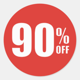 Adesivo Redondo Vinheta de venda 90% 90% DESCONTO