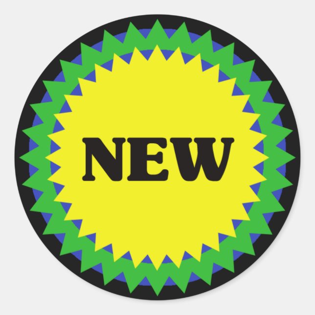 Adesivo Redondo Vinheta de venda a retalho NOVA (Frente)