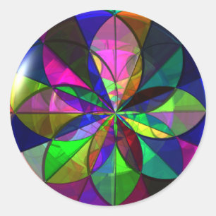 Adesivo Redondo Vinheta de vidro contida