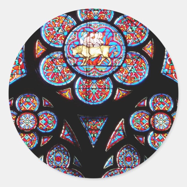 Adesivo Redondo Vinheta de vidro retido (Frente)