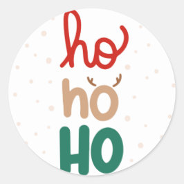 Adesivo Redondo Vinheta de vinilo de Natal Ho Ho