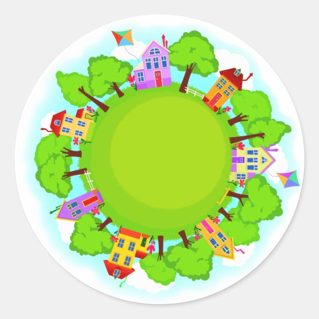 Adesivo Redondo Vinheta de vizinhança - SRF (Frente)