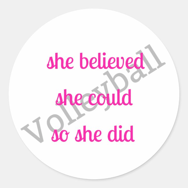 Adesivo Redondo Vinheta de Voleibol (Frente)