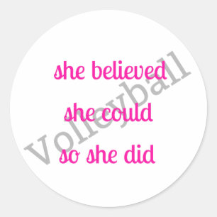 Adesivo Redondo Vinheta de Voleibol