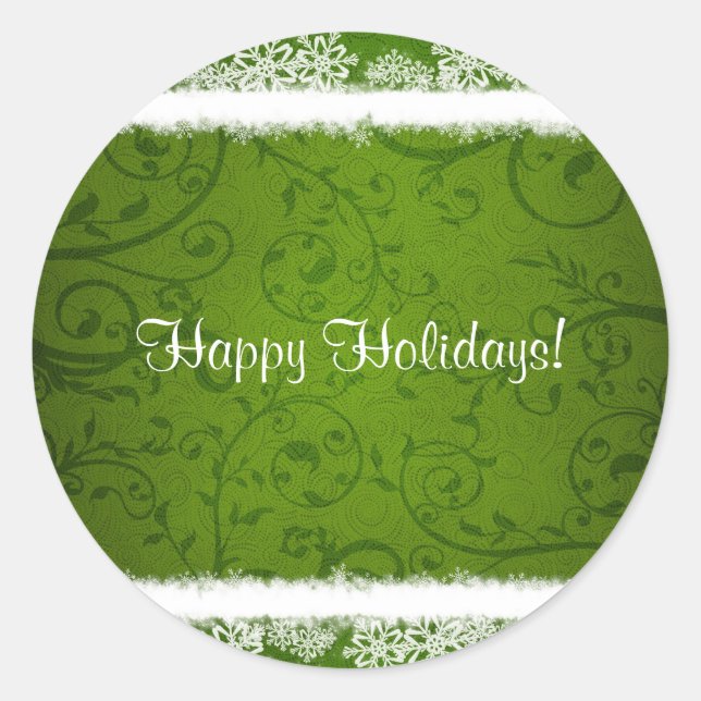 Adesivo Redondo Vinheta Design de Natal (Frente)