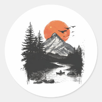 Adesivo Redondo Vinheta:- Design pacífica de Stiker Redondo da Nat
