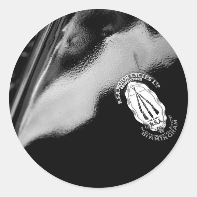 Adesivo Redondo Vinheta Detalhada BSA (Frente)