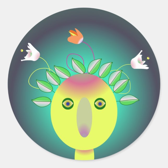 Adesivo Redondo Vinheta DEUS FLOR (Frente)