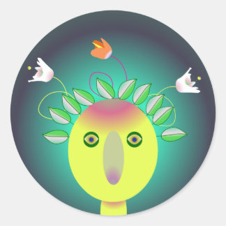 Adesivo Redondo Vinheta DEUS FLOR