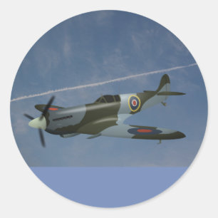 Adesivo Redondo Vinheta do céu e do avião