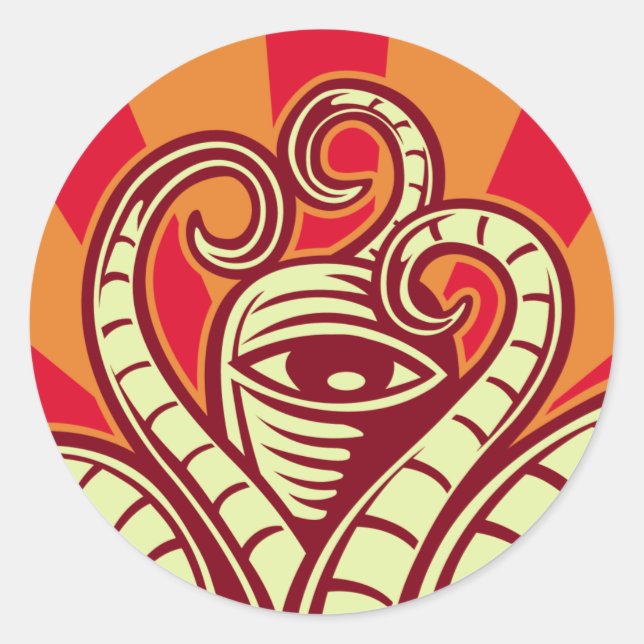 Adesivo Redondo Vinheta do CÍRCULO CEHPALOPOD (Frente)