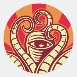 Adesivo Redondo Vinheta do CÍRCULO CEHPALOPOD