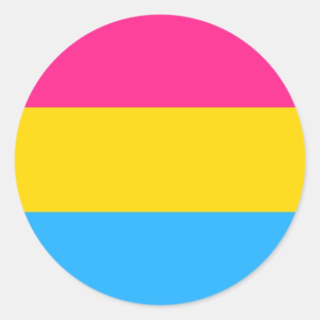 Adesivo Redondo Vinheta do Círculo do Orgulho Pansexual (Frente)