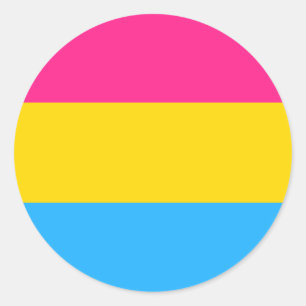 Adesivo Redondo Vinheta do Círculo do Orgulho Pansexual