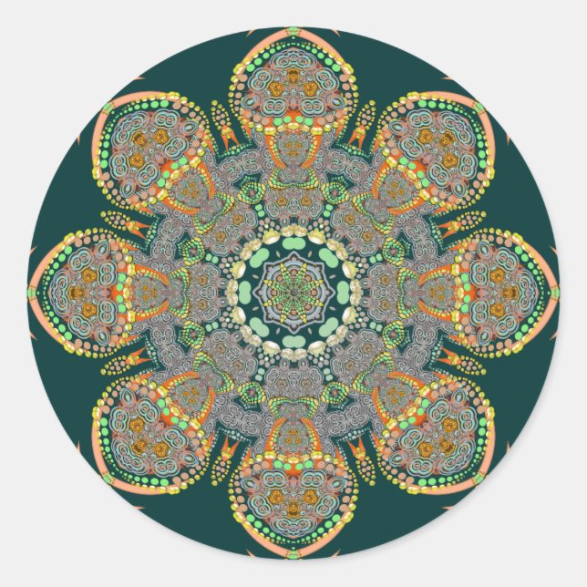 Adesivo Redondo Vinheta do Círculo do Shroom (Frente)