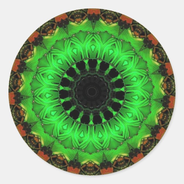 Adesivo Redondo Vinheta do círculo esmeraldo (Frente)