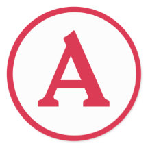 Vinheta do círculo vermelho inicial monograma