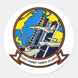 Adesivo Redondo Vinheta do logotipo da câmara de combate à frota