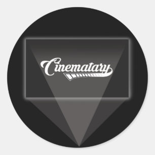 Adesivo Redondo Vinheta do logotipo de projeção