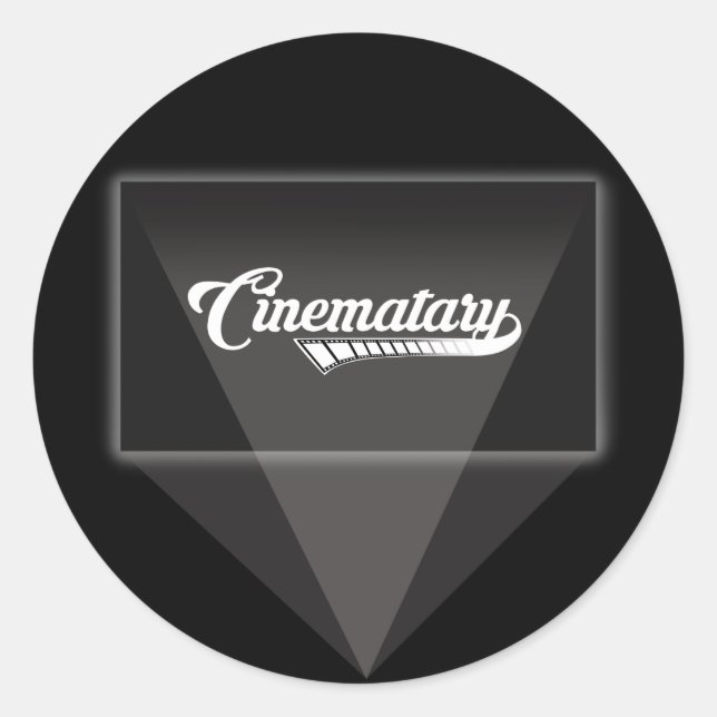 Adesivo Redondo Vinheta do logotipo de projeção (Frente)