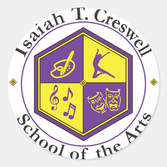 Adesivo Redondo Vinheta do logotipo ITC (Frente)