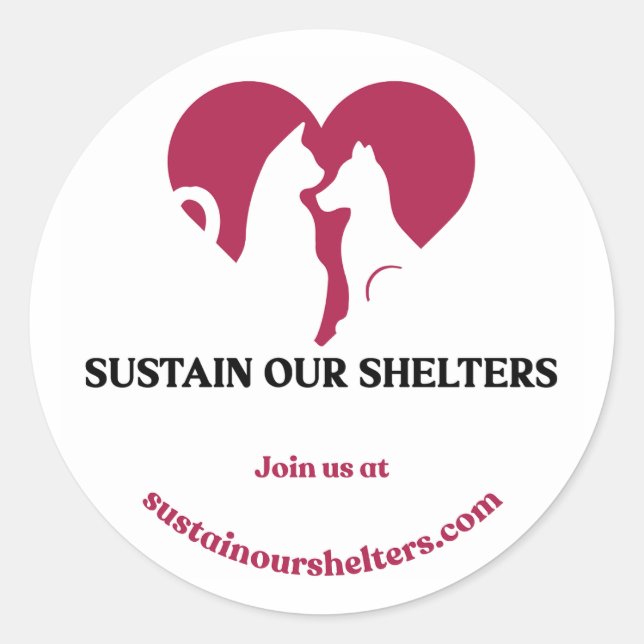 Adesivo Redondo Vinheta do logotipo SOS (Frente)