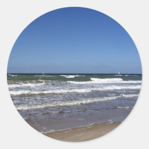 Adesivo Redondo Vinheta do Mar Báltico
