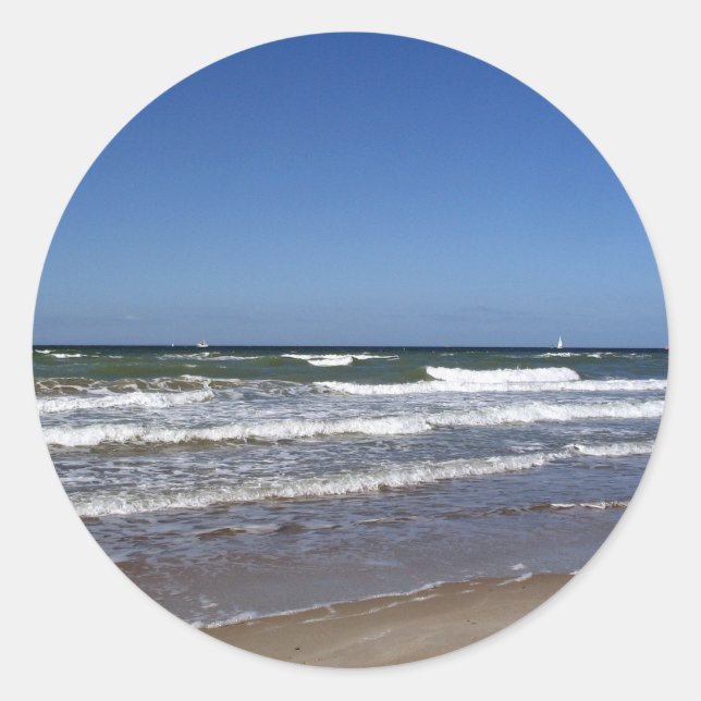 Adesivo Redondo Vinheta do Mar Báltico (Frente)