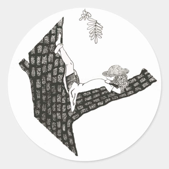 Adesivo Redondo Vinheta do Nap da Floresta (Frente)