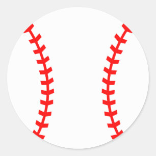 Adesivo Redondo Vinheta do Partido Baseball, Vinheta de Aniversári